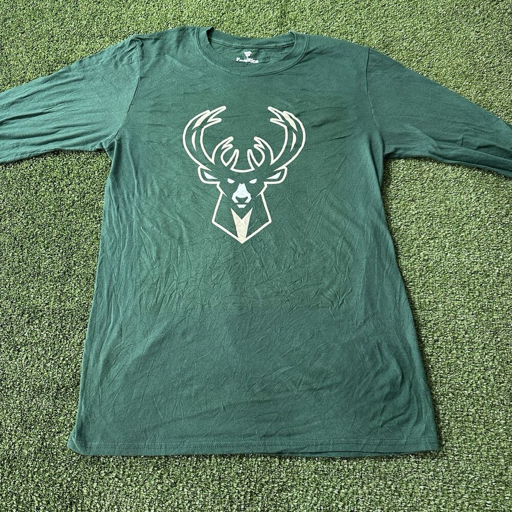 Fanatics Milwaukee Bucks Mens S Basketball Shirt Long Sleeve NWOT
